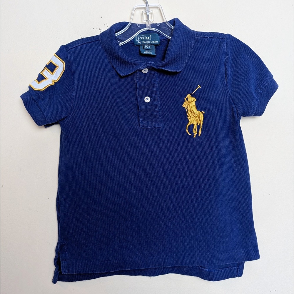 Polo Ralph Lauren Big Pony Rugby Vintage Cotton Mesh Polo Shirt Toddler Size 2T